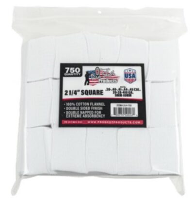 COTTON CLEANING PATCH 2-1/4″ SQUARE .38.45CAL 750/PK