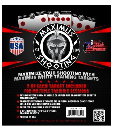 PROSHOT MXM WHITE PISTOL TRNG 6PK