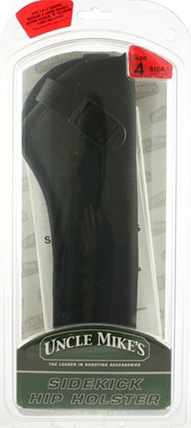 Uncle Mikes 81041 Sidekick  Black Nylon Hip 7-8.5″ Med, Lg DA Revolver Right Han