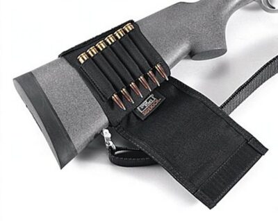 Uncle Mikes 88482 Buttstock Shell Holder With Flap 6 Rounds Rifle  Black Nylon