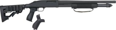 Mossberg 50691 590 Tactical 12 Gauge 6+1 3″ 18.50″ Cylinder Bore Barrel, Matte Blued Metal Finish, Dual Extractors, FLEX Component 6 Position Stock w/FLEX Pistol Grip & Recoil Pad
