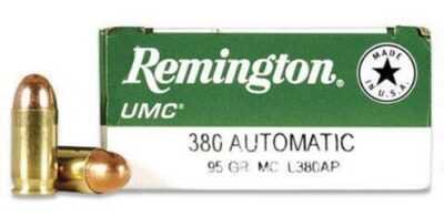 Remington Ammunition L380AP UMC  380 ACP 95 gr Full Metal Jacket (FMJ) 50 Bx/ 10