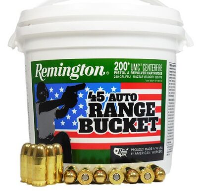 REMINGTON RANGE BUCKET UMC 45 AUTO 230GR FMJ AMMO 200RD