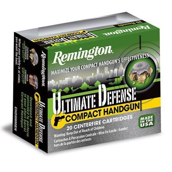 Remington Ammunition CHD380BN Ultimate Defense 380 ACP 102 gr Brass Jacket Holl