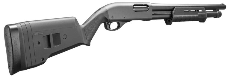 REM Arms Firearms R81192 870 Express Tactical 12 Gauge with 18.50" Cylinder Bore Barrel, 3" Chamber, 6+1 Capacity, Matte Blued Metal Finish, Matte Black Fixed Magpul SGA/MOE Stock & Bead Sight Right Hand (Full Size)