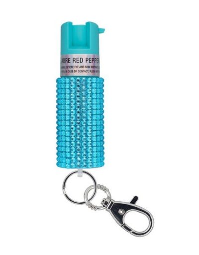 SABRE Jeweled Pepper Spray w/ Key Ring Teal