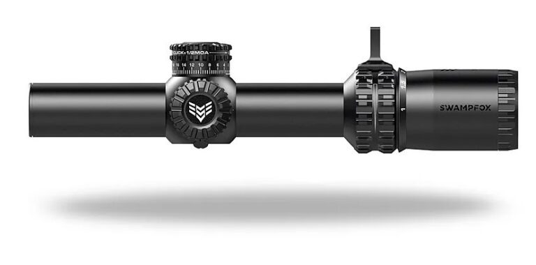 ARROWHEAD 1-8X24MM SFP ILLUMINATED RIFLE SCOPE ARROWHEAD LPVO 1-8X24MM SFP ILL GUERRILLA DOT MOA-RED BLACK
