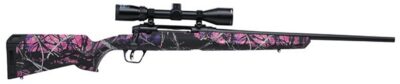 Savage Axis II Compact 243 Win 4+1 20″ Muddy Girl Matte Black Right Youth/Compac