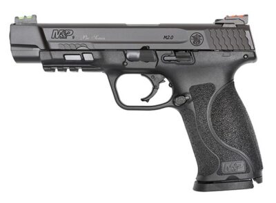 Smith & Wesson 11820 M&P Performance Center M2.0 Pro Full Size Frame 9mm Luger 17+1, 5″ Black Armornite Stainless Steel Barrel & Serrated Slide, Matte Black Polymer Frame w/Picatinny Rail, No Safety
