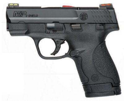 Smith & Wesson 11905 M&P Shield *CA Compliant Striker Fire 9mm Luger 3.10″ Barrel 7+1 Or 8+1, Black Polymer Frame & Grip, Black Armornite Stainless Steel Slide, HiViz Fiber Optic Sights, Loaded Chamber Indicator, Magazine Safety