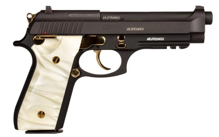 PT92 9mm 5" Blk/Gld W/Pearl (2)17rd