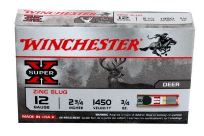 Winchester Ammo X12RS15LF Super-X Zinc Slug 12 Gauge 2.75″ 3/4 oz 5 Bx/ 50 Cs