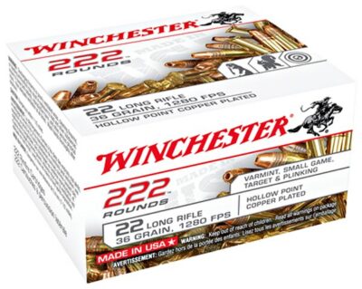 Winchester Ammo 22LR222HP USA  22 LR 36 gr Copper Plated Hollow Point (CPHP) #222