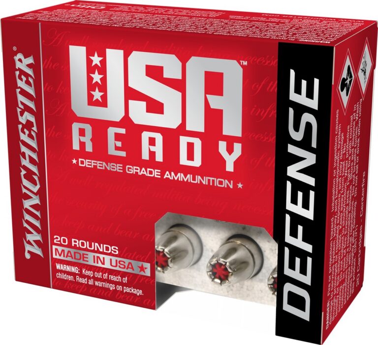 Winchester USA Ready Defense Pistol Ammo 9mm 124 gr. Hex-Vent HP 20 rd.