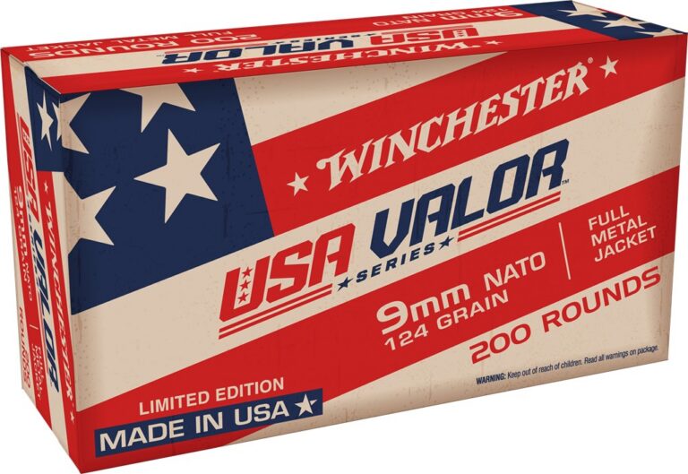 Winchester Ammo USA9NATOW USA Valor Handgun 9mm NATO 124 gr Full Metal Jacket (FMJ) 200 Bx/ 5 Cs