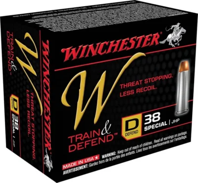 Winchester Ammo W38SPLD W Train And Defend  38 Special 130 gr Jacketed Hollow Po