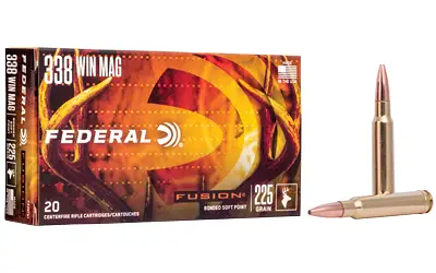Federal F338FS1 Fusion 338 Win Mag 225 gr Fusion Soft Point 20 Bx/ 10 Cs Federal F338FS1 Fusion 338 Win Mag 225 gr Fusion Soft Point 20 Bx/ 10 Cs
