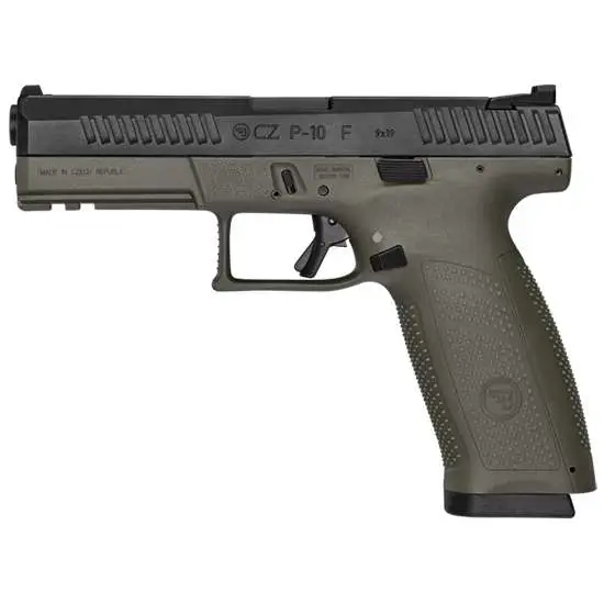 CZ 01545 P-10 Full Size 9mm Luger 4.50″ 10+1 Black Nitride Slide OD Green Polym CZ 01545 P-10 Full Size 9mm Luger 4.50″ 10+1 Black Nitride Slide OD Green Polym