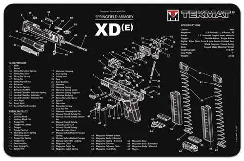 BECK TEK, LLC (TEKMAT) TEKR17XDE Springfield XDE Handgun cleaning mat 11’x17″x1 BECK TEK, LLC (TEKMAT) TEKR17XDE Springfield XDE Handgun cleaning mat 11’x17″x1