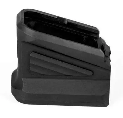 ZEV BPADEXTGLK5B Glock compatible Base Pad 9mm Luger 17+5 Aluminum Black Finish