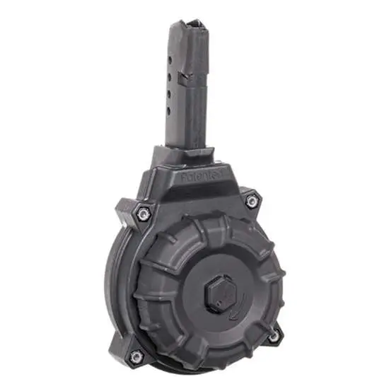 PROMAG DRUM GLOCK 43 9MM 50RD BLK POLYMER PROMAG DRUM GLOCK 43 9MM 50RD BLK POLYMER