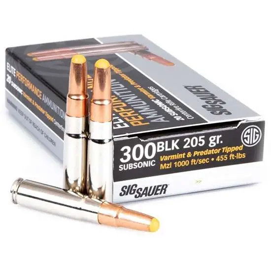 Sig Sauer E300H2SBR20 Elite Hunter Tipped  300 Blackout 205 gr Tipped Hunting Su