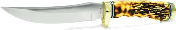 Uncle Henry 153UH Golden Spike  5″ Stainless Steel Clip Point Staglon With Nicke