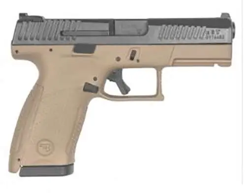 CZ 01532 P-10 C 9mm Luger 4″ 10+1 Flat Dark Earth Black Nitride Interchangeable