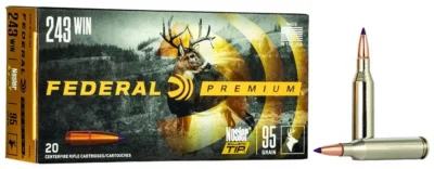 Federal P243J Premium  243 Win 95 gr Nosler Ballistic Tip (NBT) 20 Bx/ 10 Cs