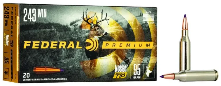Federal P243J Premium 243 Win 95 gr Nosler Ballistic Tip (NBT) 20 Bx/ 10 Cs Federal P243J Premium 243 Win 95 gr Nosler Ballistic Tip (NBT) 20 Bx/ 10 Cs