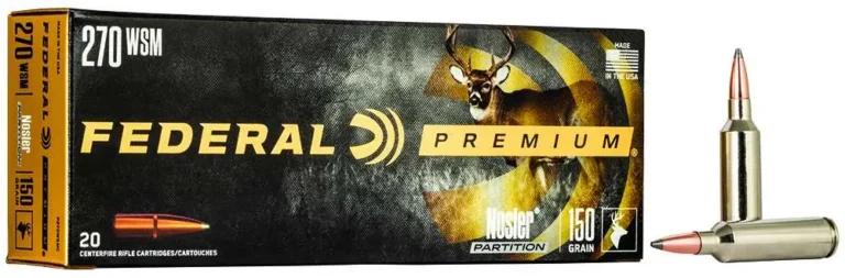 Federal P270WSMC Premium  270 WSM 150 gr Nosler Partition (NP) 20 Bx/ 10 Cs