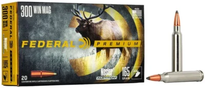 Federal P300WK Premium  300 Win Mag 165 gr Nosler Partition (NP) 20 Bx/ 10 Cs
