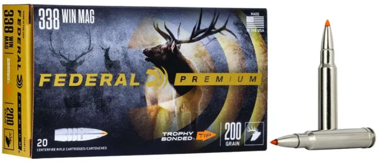 Federal Premium Rifle Ammo 338 Win. Mag. 200 gr. Trophy Bonded Tip 20 rd. Federal Premium Rifle Ammo 338 Win. Mag. 200 gr. Trophy Bonded Tip 20 rd.