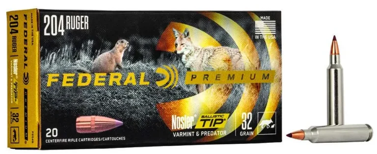 Federal P204B Premium V- Shok 204 Ruger 32 gr Nosler Ballistic Tip (NBT) 20 Bx/