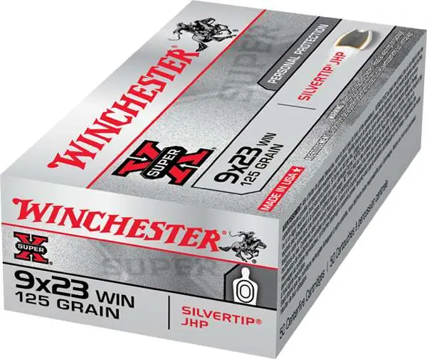 Winchester Ammo X923W Super-X 9×23 Win 125 gr Silvertip Hollow Point 50 Bx/ 10 Winchester Ammo X923W Super-X 9×23 Win 125 gr Silvertip Hollow Point 50 Bx/ 10