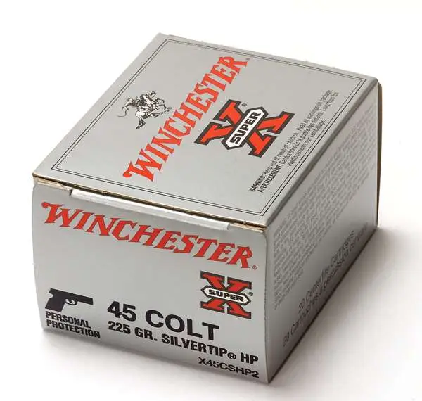 Winchester Ammo X45CSHP2 Super-X 45 Colt (LC) 225 gr Silvertip Hollow Point 20 Winchester Ammo X45CSHP2 Super-X 45 Colt (LC) 225 gr Silvertip Hollow Point 20