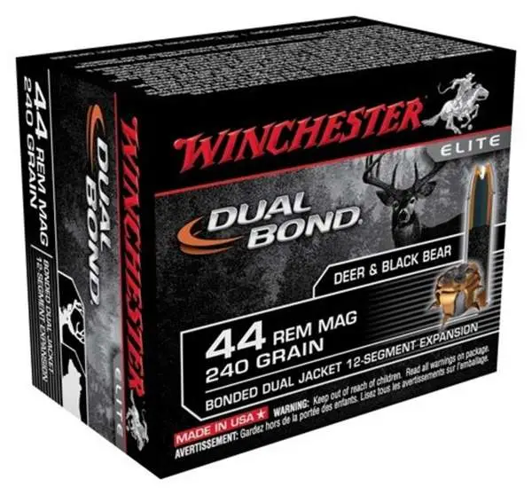 Winchester Ammo S44RMDB Dual Bond 44 Rem Mag 240 gr Dual Jacket Hollow Point 20 Winchester Ammo S44RMDB Dual Bond 44 Rem Mag 240 gr Dual Jacket Hollow Point 20