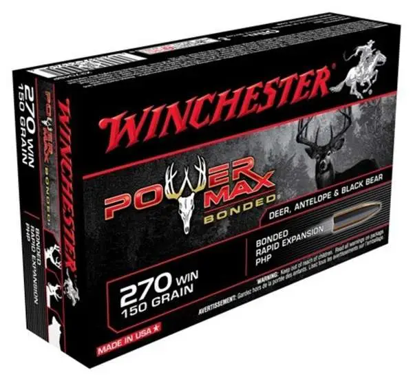 Winchester Ammo X2704BP Power Max Bonded 270 Win 150 gr Protected Hollow Point Winchester Ammo X2704BP Power Max Bonded 270 Win 150 gr Protected Hollow Point