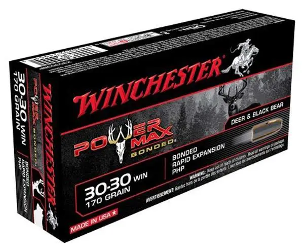 Winchester Ammo X30303BP Power Max Bonded 30-30 Win 170 gr Protected Hollow Poi Winchester Ammo X30303BP Power Max Bonded 30-30 Win 170 gr Protected Hollow Poi