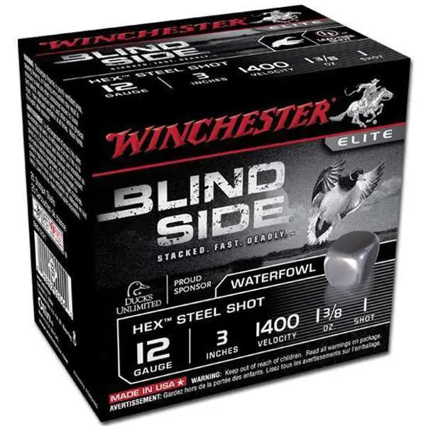 Winchester Ammo SBS1231 Blindside 12 Gauge 3″ 1 3/8 oz 1 Shot 25 Bx/ 10 Cs Winchester Ammo SBS1231 Blindside 12 Gauge 3″ 1 3/8 oz 1 Shot 25 Bx/ 10 Cs