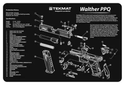 BECK TEK, LLC (TEKMAT) TEKR17WALPPQ Walther PPQ  Handgun cleaning mat 11″x17″x1/