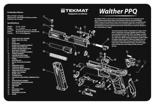 BECK TEK, LLC (TEKMAT) TEKR17WALPPQ Walther PPQ Handgun cleaning mat 11″x17″x1/ BECK TEK, LLC (TEKMAT) TEKR17WALPPQ Walther PPQ Handgun cleaning mat 11″x17″x1/