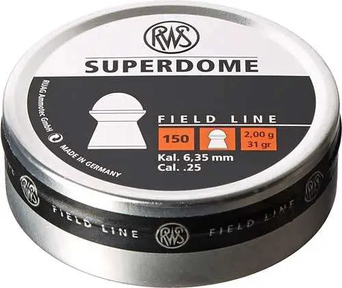 UMAREX RWS SUPERDOME PELLETS 25CAL FIELD LINE UMAREX RWS SUPERDOME PELLETS 25CAL FIELD LINE