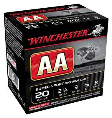AA SptClay 20Ga 2.75″ 7/8oz 3dr #8 AA SptClay 20Ga 2.75″ 7/8oz 3dr #8