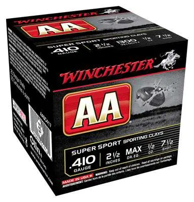 AA SptClay 410Ga 2.50″ 1/2oz Maxdr #7.5 AA SptClay 410Ga 2.50″ 1/2oz Maxdr #7.5