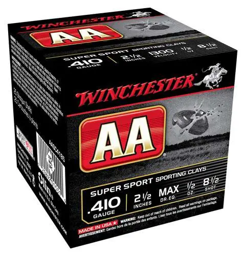 AA SptClay 410Ga 2.50″ 1/2oz Maxdr #8.5 AA SptClay 410Ga 2.50″ 1/2oz Maxdr #8.5