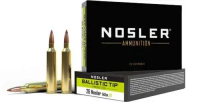 Nosler Ballistic Tip Rifle Ammunition 26 Nosler 140 gr. BT SP 20 rd.