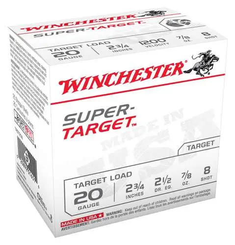 USA SupTrgt 20Ga 2.75″ 7/8oz 2.5dr #8 USA SupTrgt 20Ga 2.75″ 7/8oz 2.5dr #8