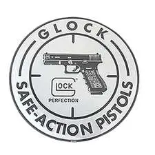 Black lettering printed on brushed aluminum for durability and high quality. Perfect for the gun shop, clubhouse, shooting range or training room.