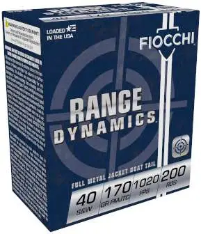 Fiocchi, 40ard 40s 170, fmjtc range pk 20